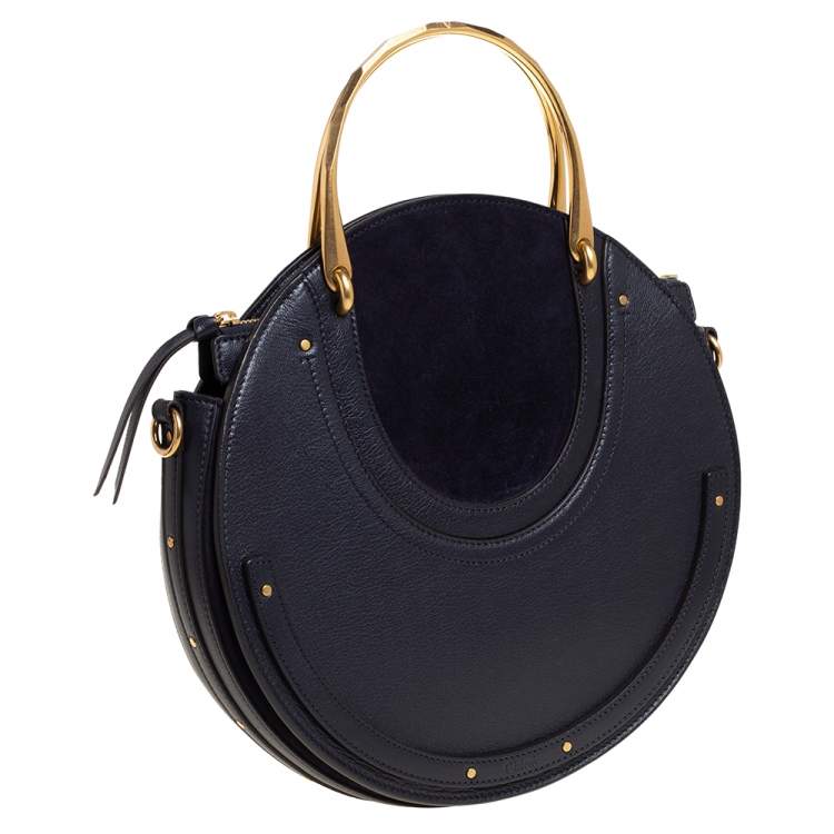Pre Owned Chloe Midnight Blue Leather and Suede Pixie Shoulder Bag