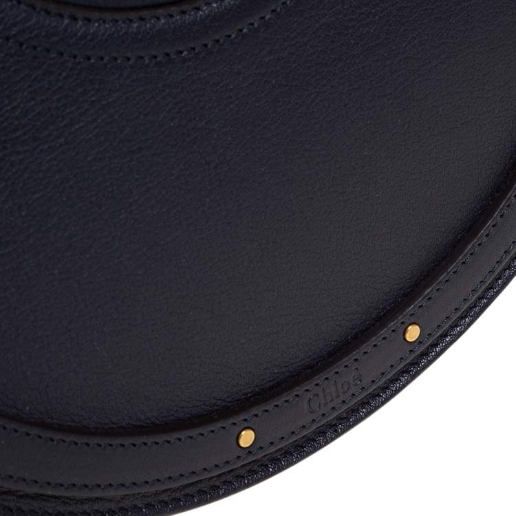 Pre Owned Chloe Midnight Blue Leather and Suede Pixie Shoulder Bag