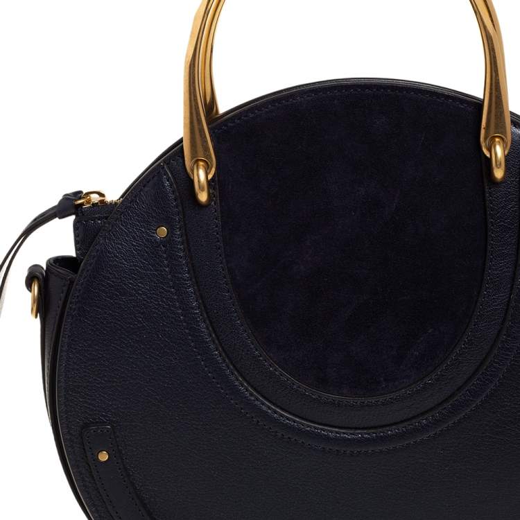 Pre Owned Chloe Midnight Blue Leather and Suede Pixie Shoulder Bag