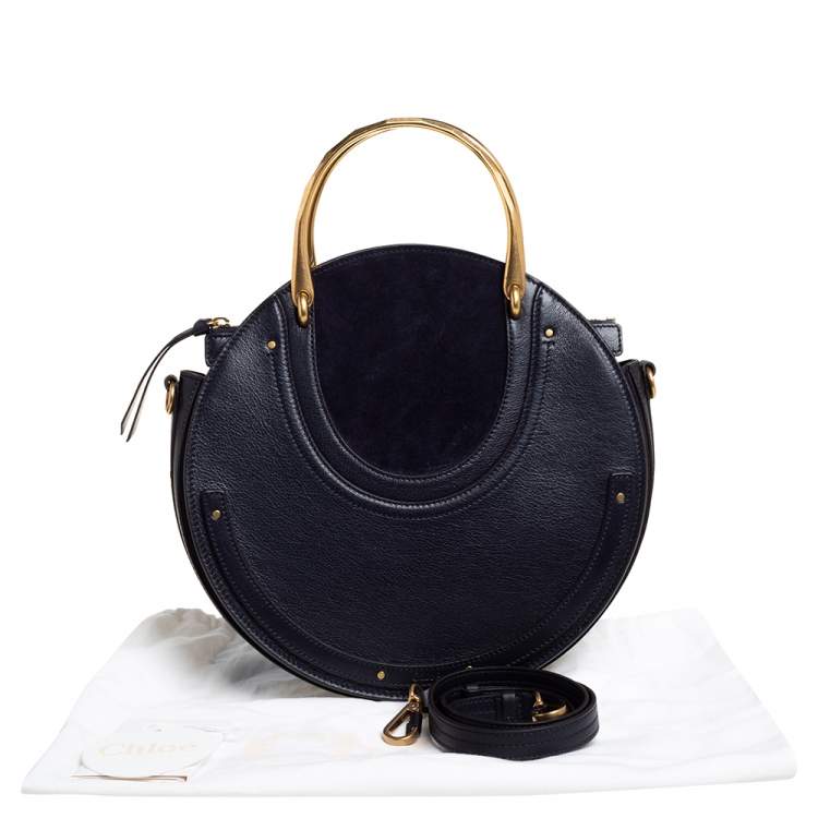 Pre Owned Chloe Midnight Blue Leather and Suede Pixie Shoulder Bag