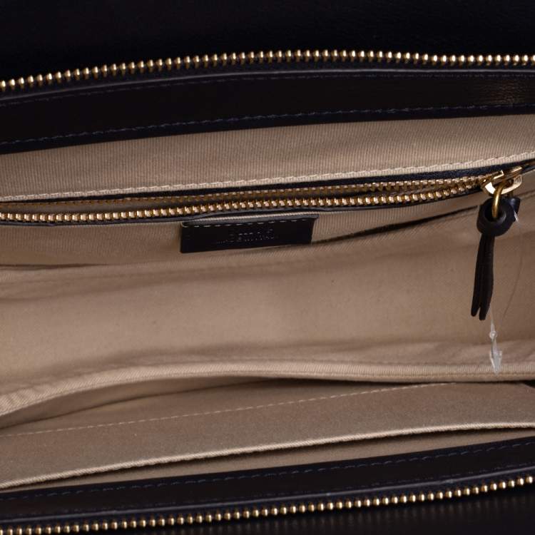 Pre Owned Chloe Midnight Blue Leather and Suede Pixie Shoulder Bag