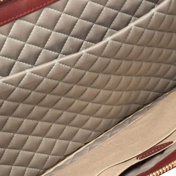 Pre Owned Chloe Maroon Python Embossed Leather Shoulder Bag