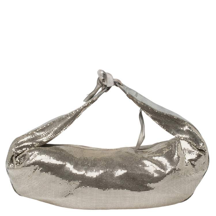 Pre Owned Chloe Silver Metal Mesh and Leather Chainmail Hobo
