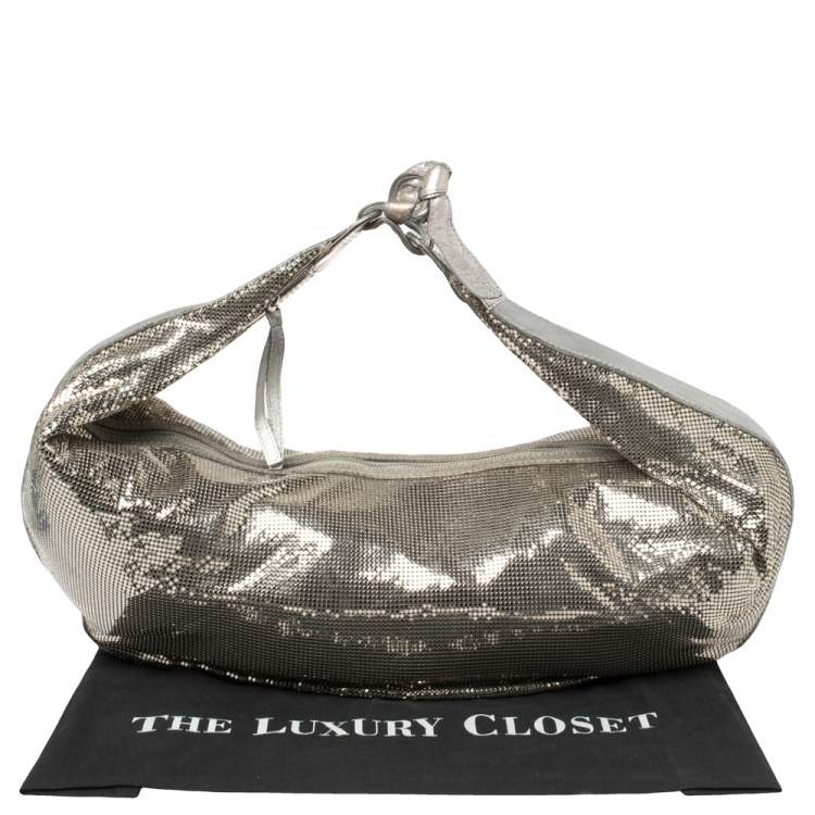 Pre Owned Chloe Silver Metal Mesh and Leather Chainmail Hobo