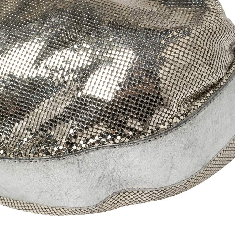 Pre Owned Chloe Silver Metal Mesh and Leather Chainmail Hobo