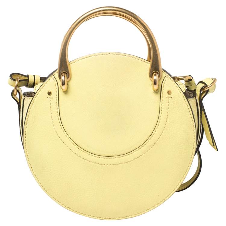 Pre Owned Chloe Yellow Leather and Suede Small Pixie Shoulder Bag