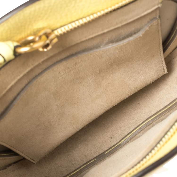 Pre Owned Chloe Yellow Leather and Suede Small Pixie Shoulder Bag