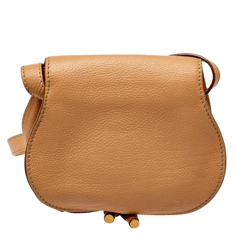 Pre Owned Chloe Beige Leather Mini Marcie Crossbody Bag