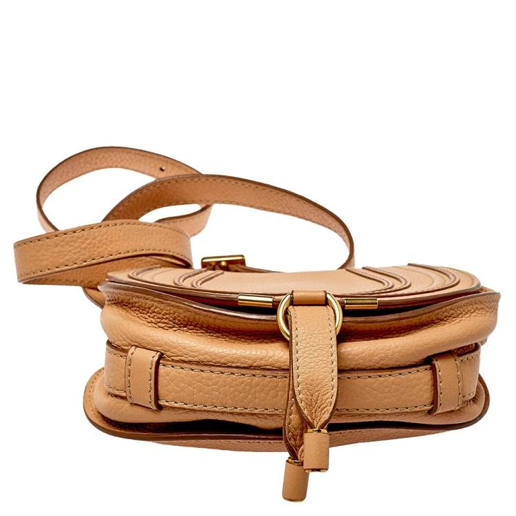 Pre Owned Chloe Beige Leather Mini Marcie Crossbody Bag
