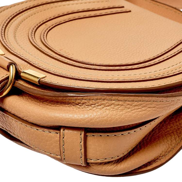 Pre Owned Chloe Beige Leather Mini Marcie Crossbody Bag