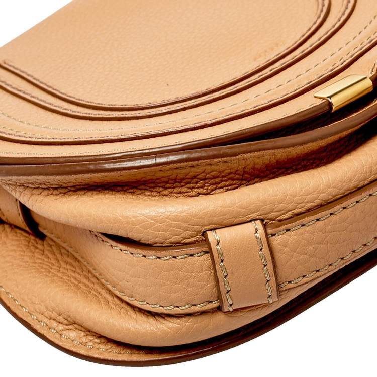 Pre Owned Chloe Beige Leather Mini Marcie Crossbody Bag