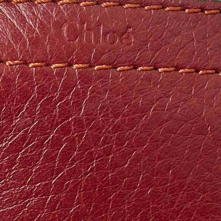 Pre Owned Chloe Burgundy Pebbled Leather Marcie Crossbody Bag