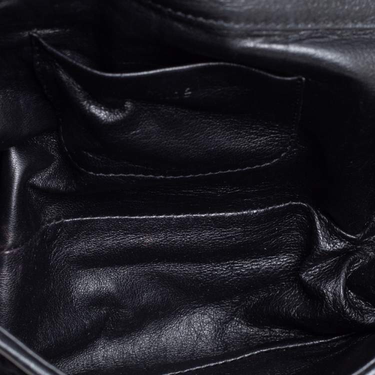 Pre Owned Chloé Black Velvet and Leather Medium Elsie Shoulder Bag