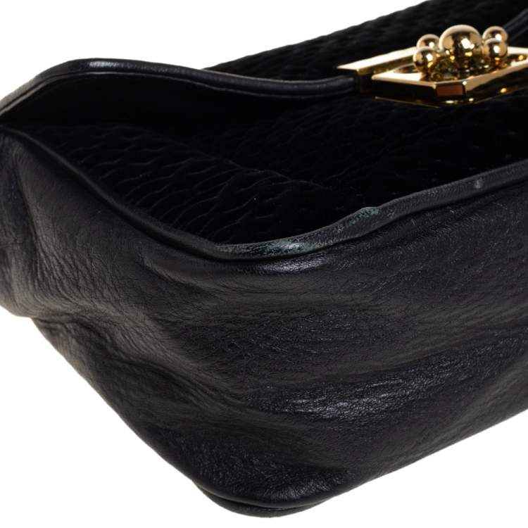 Pre Owned Chlo�é Black Velvet and Leather Medium Elsie Shoulder Bag