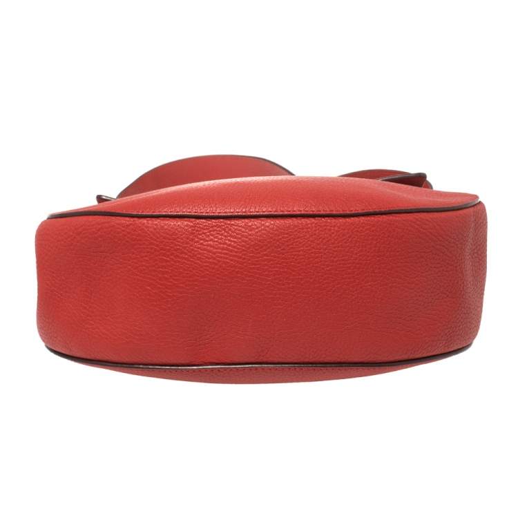 Pre Owned Chloe Red Grained Leather Large Drew Shoulder Bag