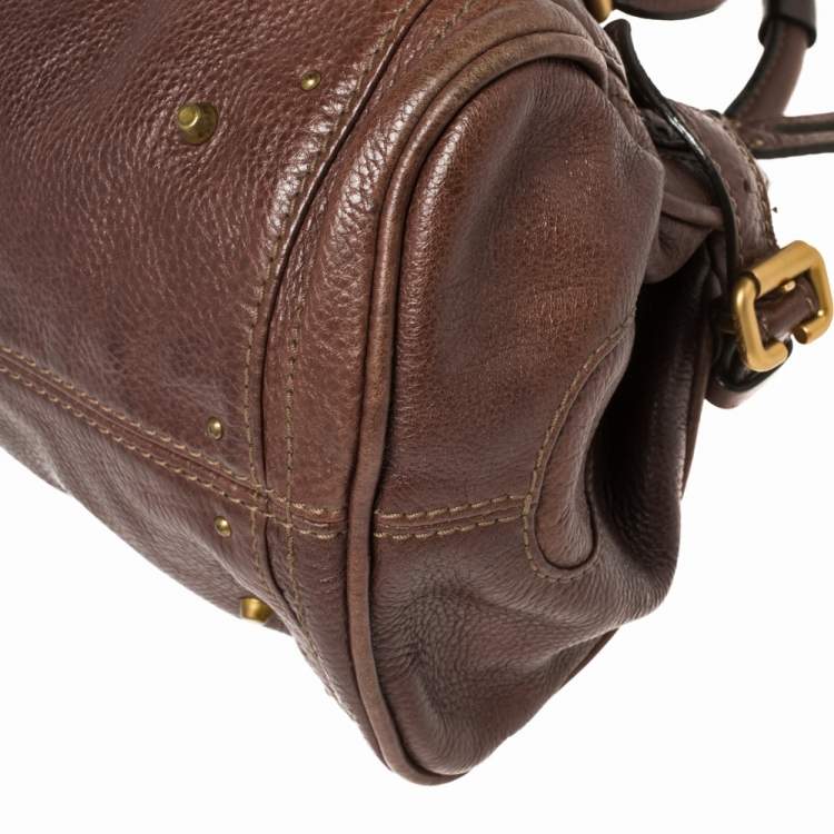 Pre Owned Chloe Choco Brown Leather Medium Paddington Satchel