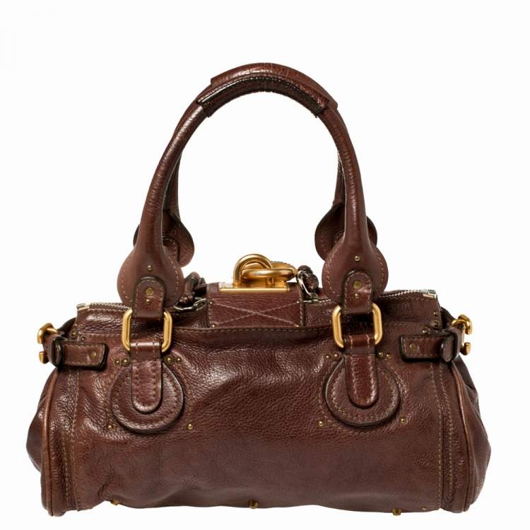 Pre Owned Chloe Choco Brown Leather Medium Paddington Satchel
