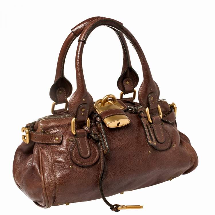 Pre Owned Chloe Choco Brown Leather Medium Paddington Satchel