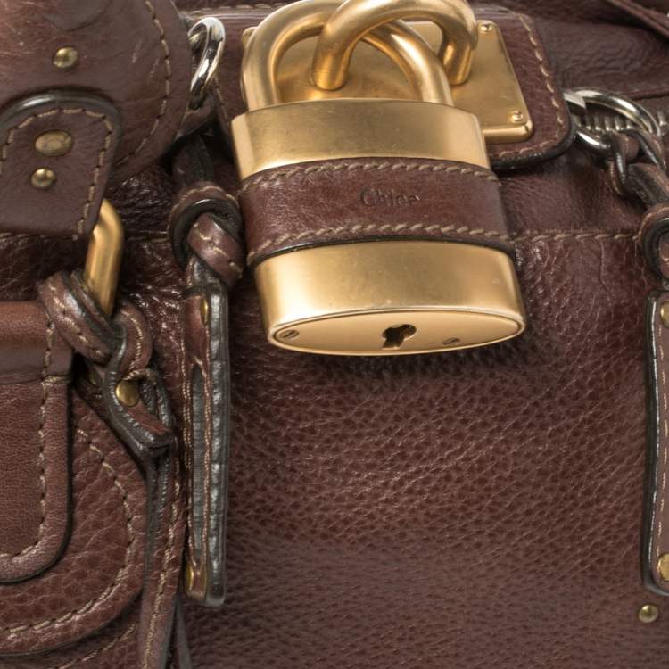Pre Owned Chloe Choco Brown Leather Medium Paddington Satchel