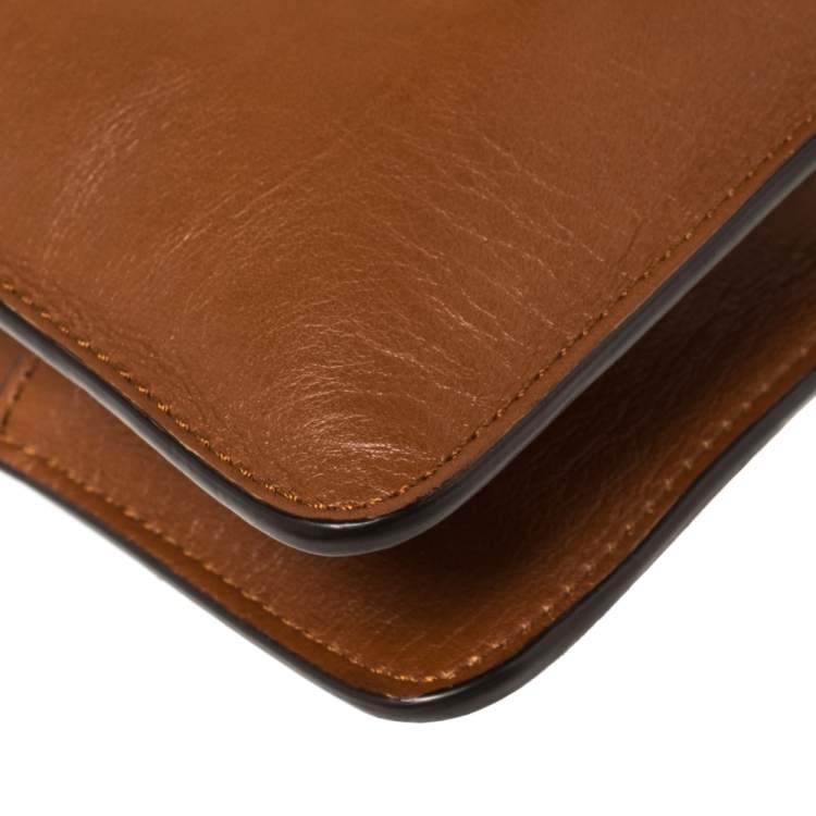 Pre Owned Chloe Brown/Orange Leather and Suede Mini Faye Crossbody Bag