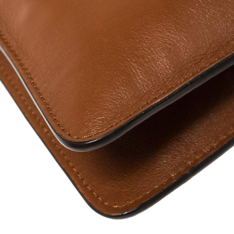 Pre Owned Chloe Brown/Orange Leather and Suede Mini Faye Crossbody Bag