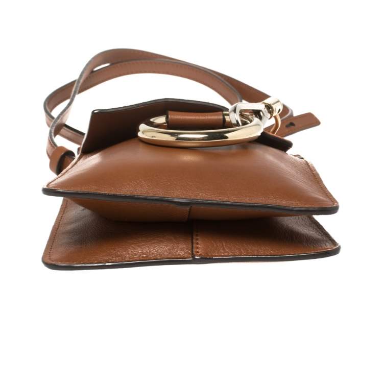 Pre Owned Chloe Brown/Orange Leather and Suede Mini Faye Crossbody Bag