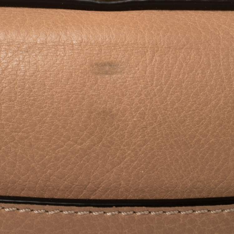 Pre Owned Chloe Beige Leather Small Nile Bracelet Minaudiere Crossbody Bag