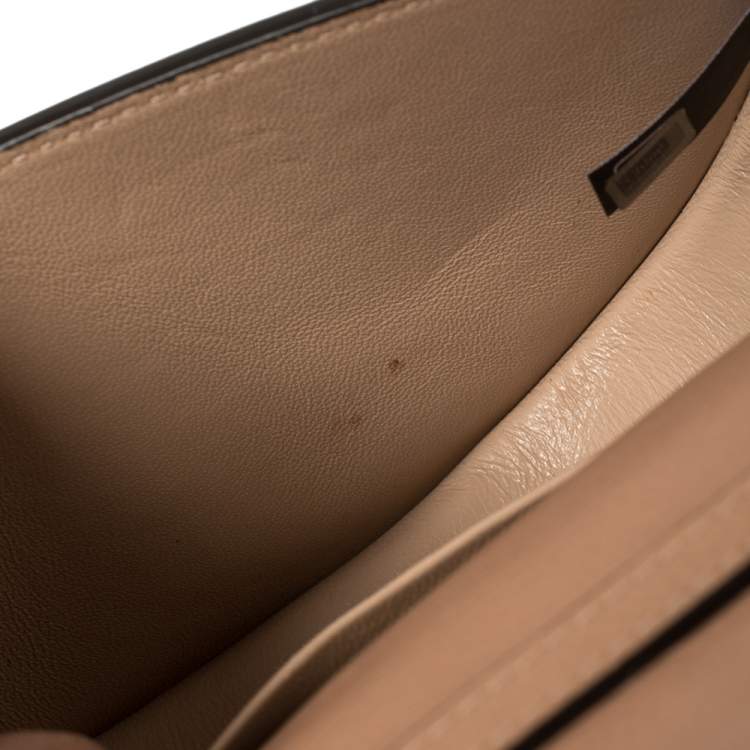 Pre Owned Chloe Beige Leather Small Nile Bracelet Minaudiere Crossbody Bag