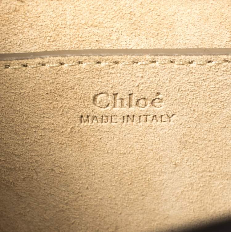 Pre Owned Chloe Olive Green Leather and Suede Pixie Round Crossbody Bag