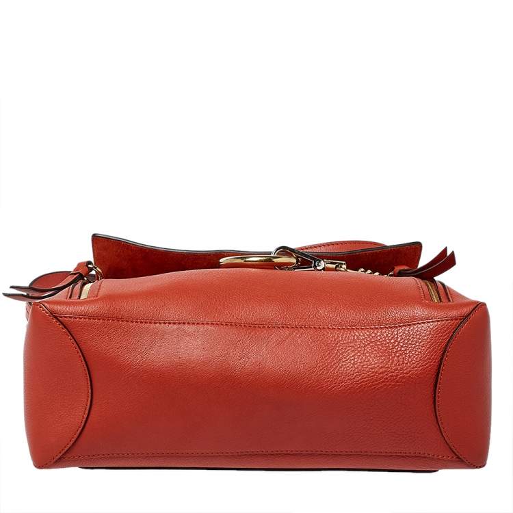 Pre Owned Chloe Ginger Brown Leather Medium Faye Day Top Handle Bag