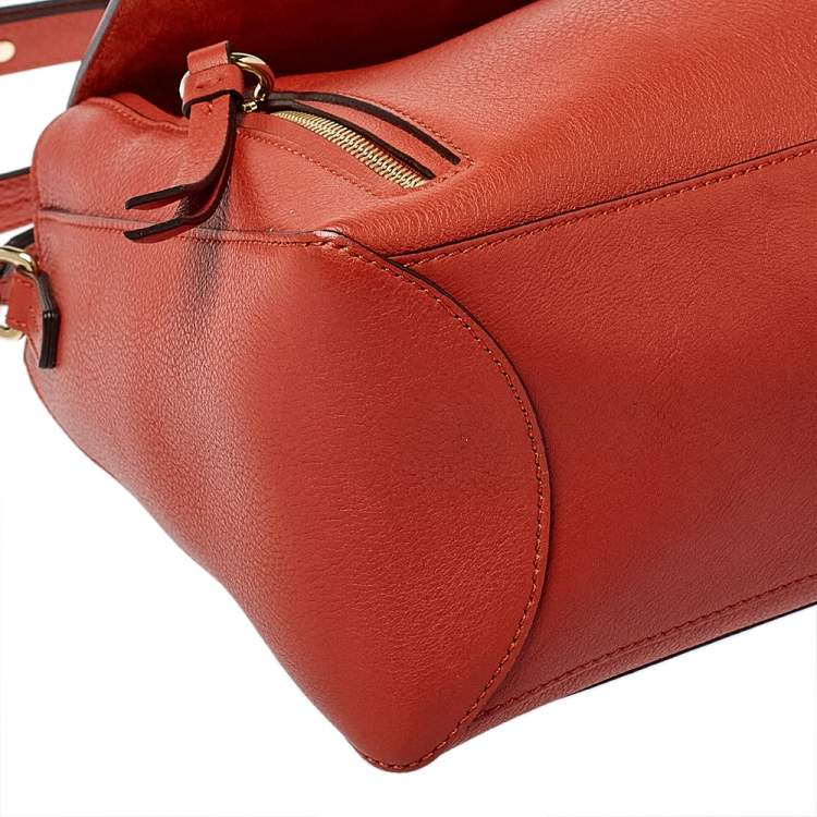 Pre Owned Chloe Ginger Brown Leather Medium Faye Day Top Handle Bag
