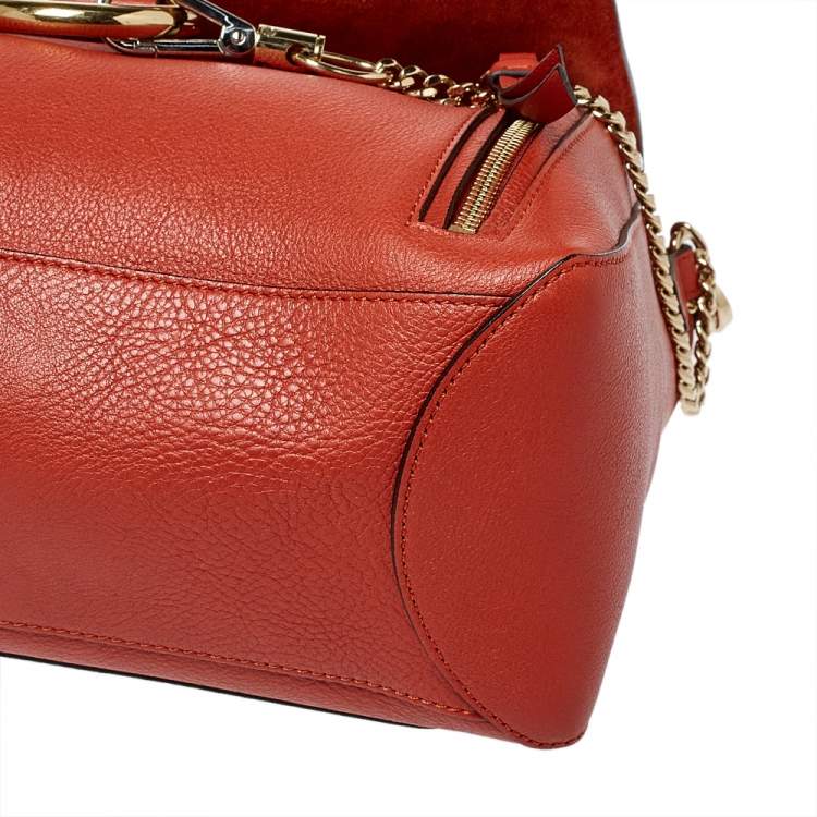 Pre Owned Chloe Ginger Brown Leather Medium Faye Day Top Handle Bag