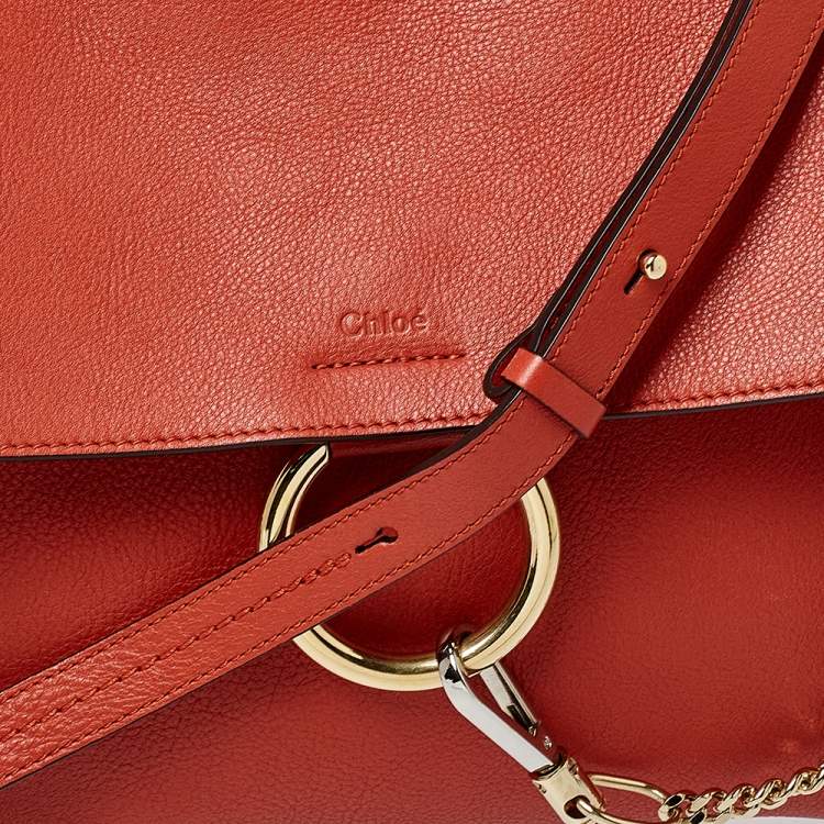 Pre Owned Chloe Ginger Brown Leather Medium Faye Day Top Handle Bag