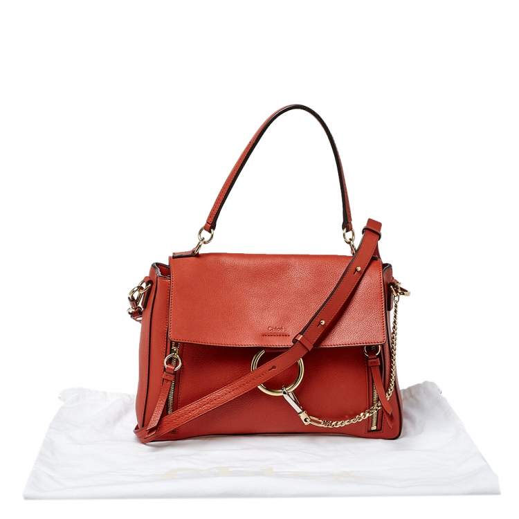 Pre Owned Chloe Ginger Brown Leather Medium Faye Day Top Handle Bag
