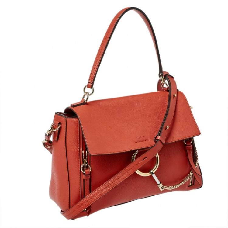 Pre Owned Chloe Ginger Brown Leather Medium Faye Day Top Handle Bag