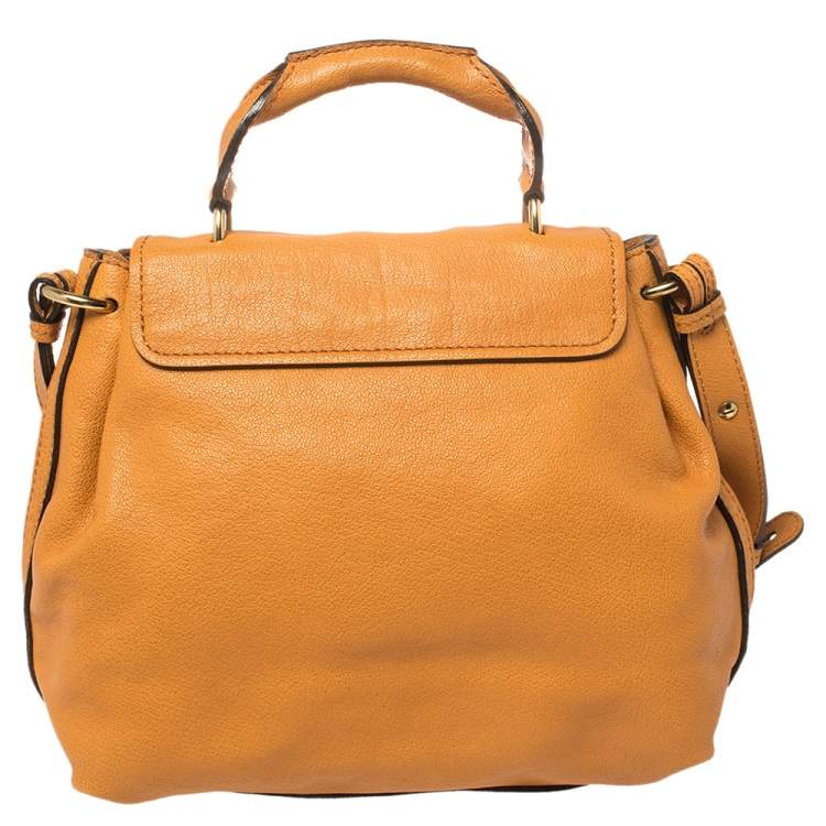 Pre Owned Chloe Mustard Yellow Leather Elsie Top Handle Bag
