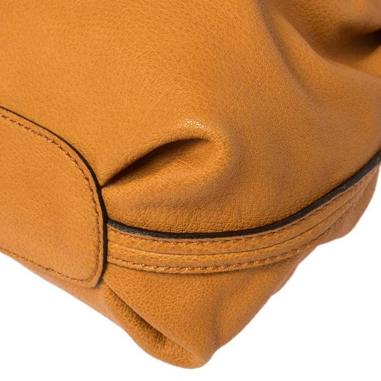 Pre Owned Chloe Mustard Yellow Leather Elsie Top Handle Bag