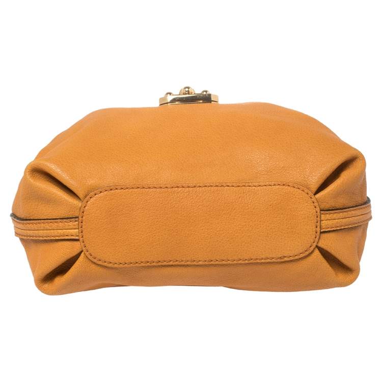 Pre Owned Chloe Mustard Yellow Leather Elsie Top Handle Bag