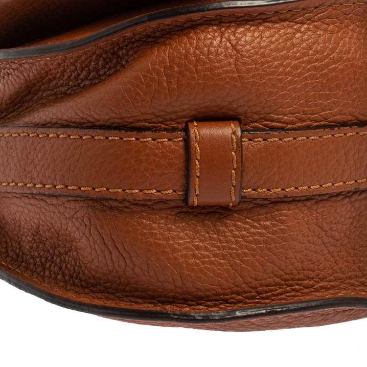 Pre Owned Chloe Brown Leather Mini Marcie Crossbody Bag