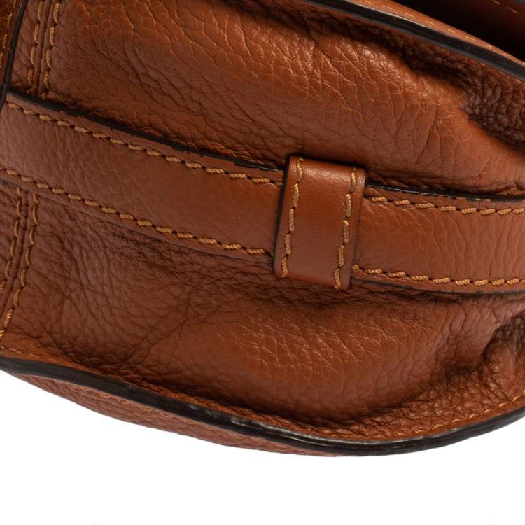 Pre Owned Chloe Brown Leather Mini Marcie Crossbody Bag