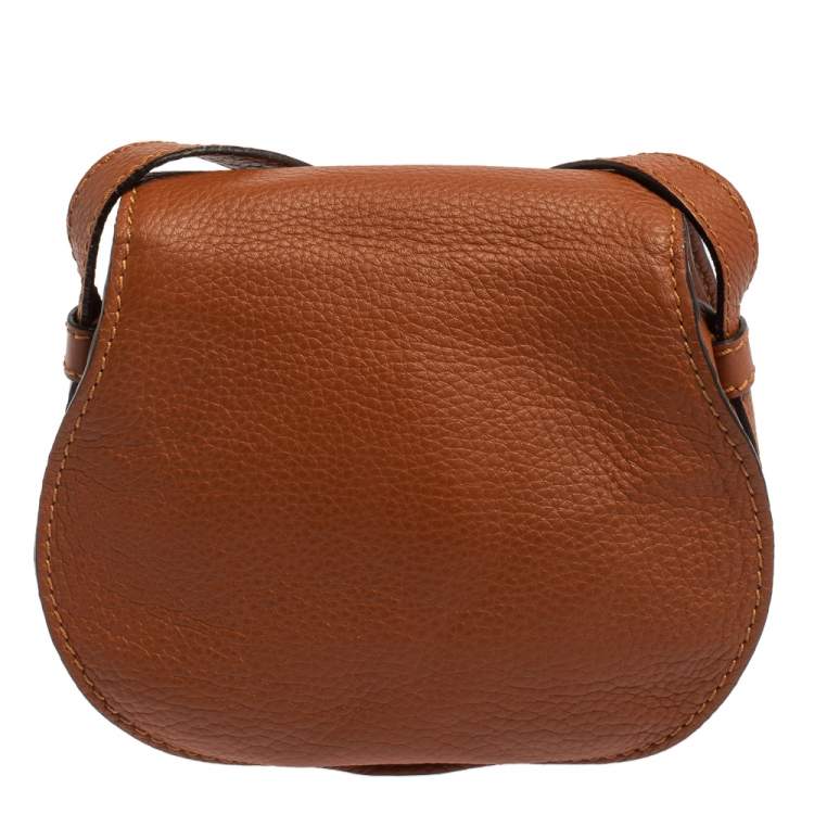 Pre Owned Chloe Brown Leather Mini Marcie Crossbody Bag