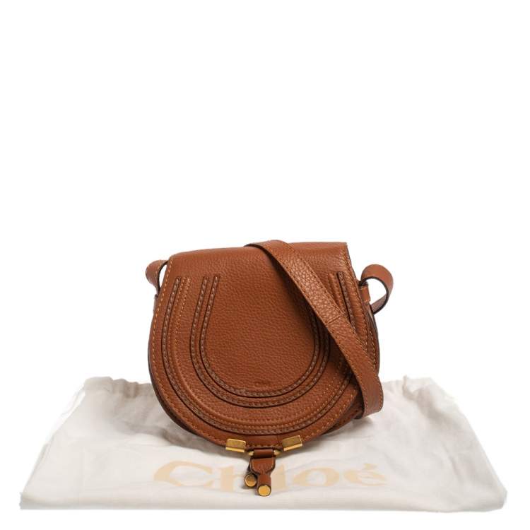 Pre Owned Chloe Brown Leather Mini Marcie Crossbody Bag