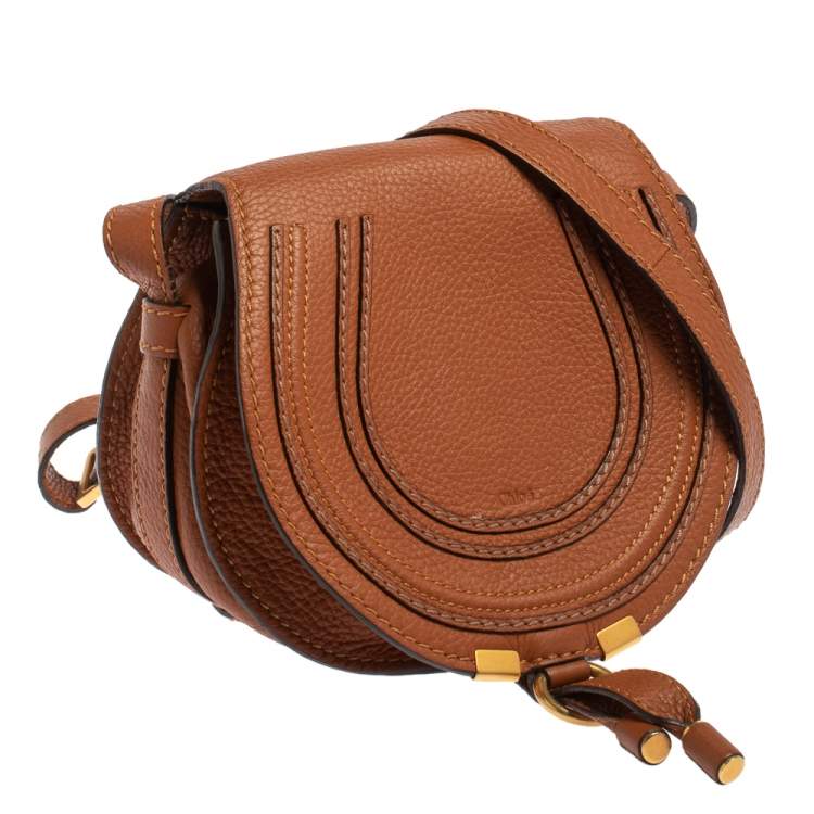 Pre Owned Chloe Brown Leather Mini Marcie Crossbody Bag