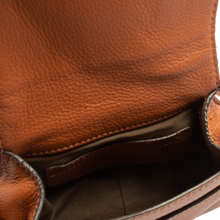 Pre Owned Chloe Brown Leather Mini Marcie Crossbody Bag