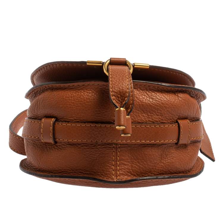 Pre Owned Chloe Brown Leather Mini Marcie Crossbody Bag