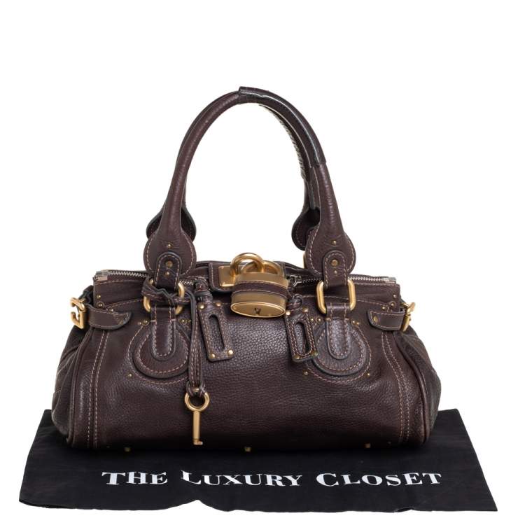Pre Owned Chloe Brown Leather Paddington Shoulder Bag