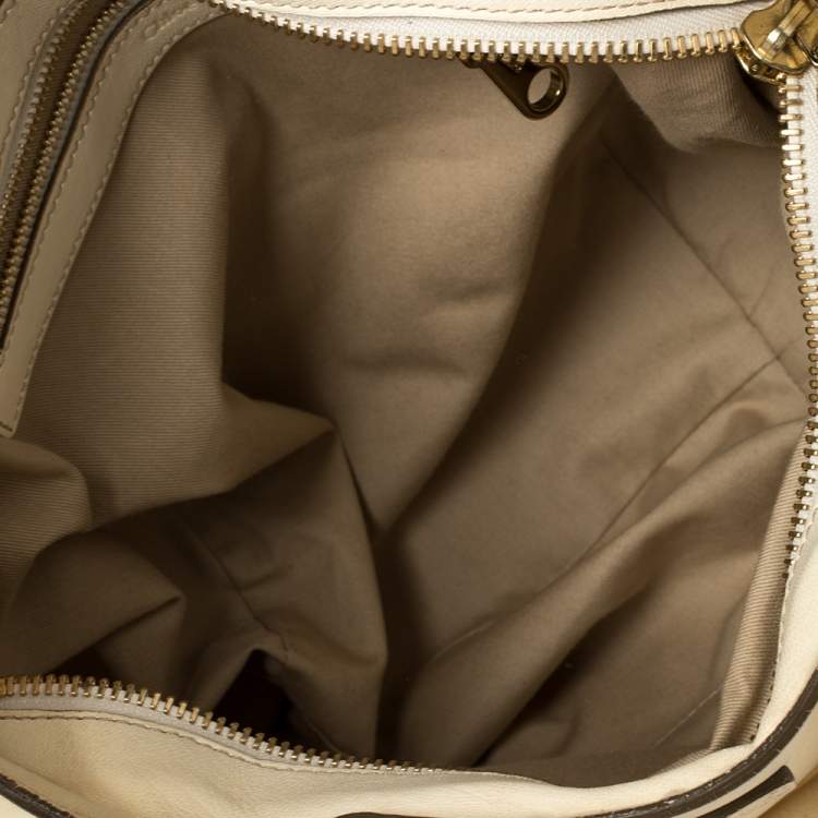 مملوكة مسبقًا Chloe Cream Leather Medium Ethel Satchel