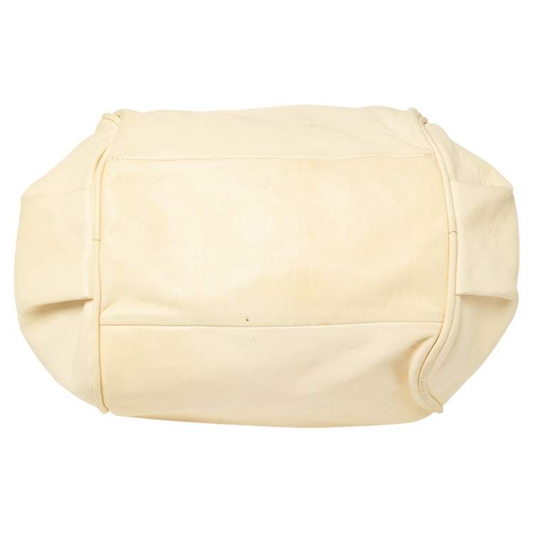 مملوكة مسبقًا Chloe Cream Leather Medium Ethel Satchel