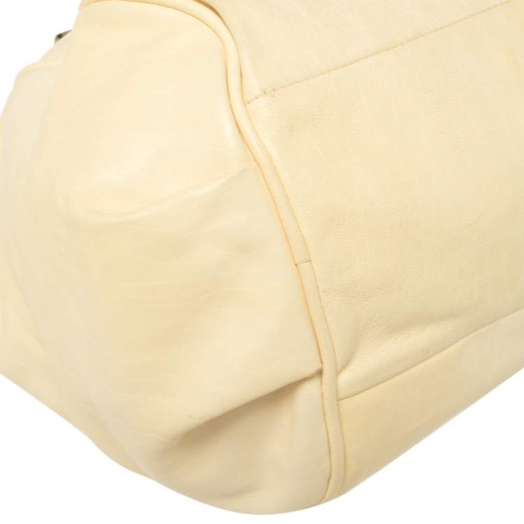 مملوكة مسبقًا Chloe Cream Leather Medium Ethel Satchel