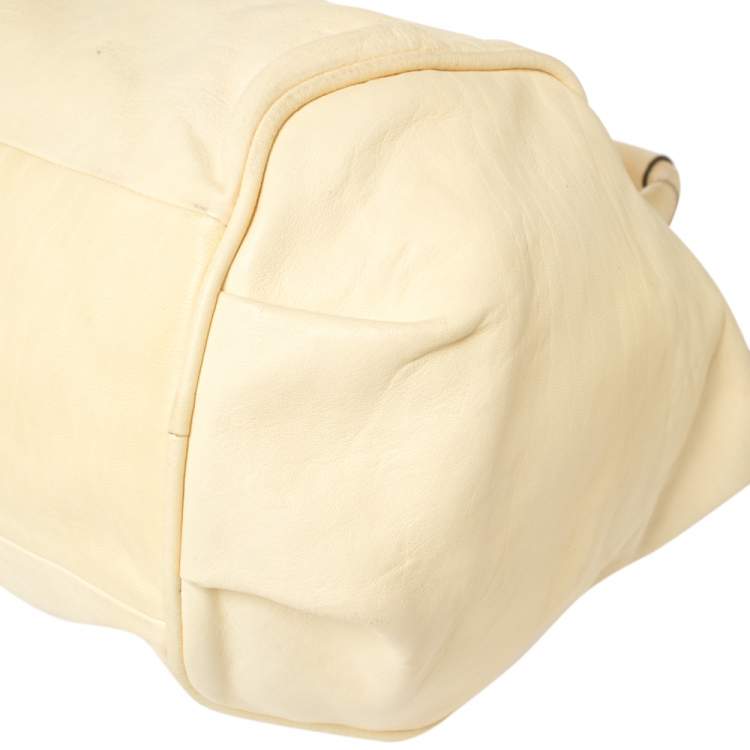 مملوكة مسبقًا Chloe Cream Leather Medium Ethel Satchel